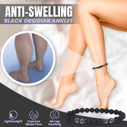 Black Obsidian Anti-Swelling Anklet